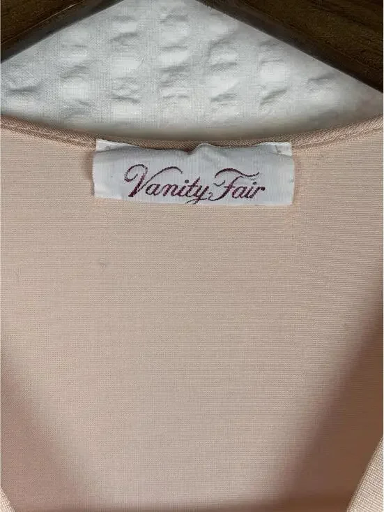 Vintage 60s Vanity Fair Satin Pajama Set Button Down Top And Cropped Pants Large - Picture 9 of 9